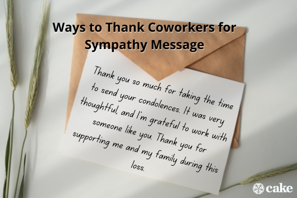 Ways to thank coworkers for sympathy message